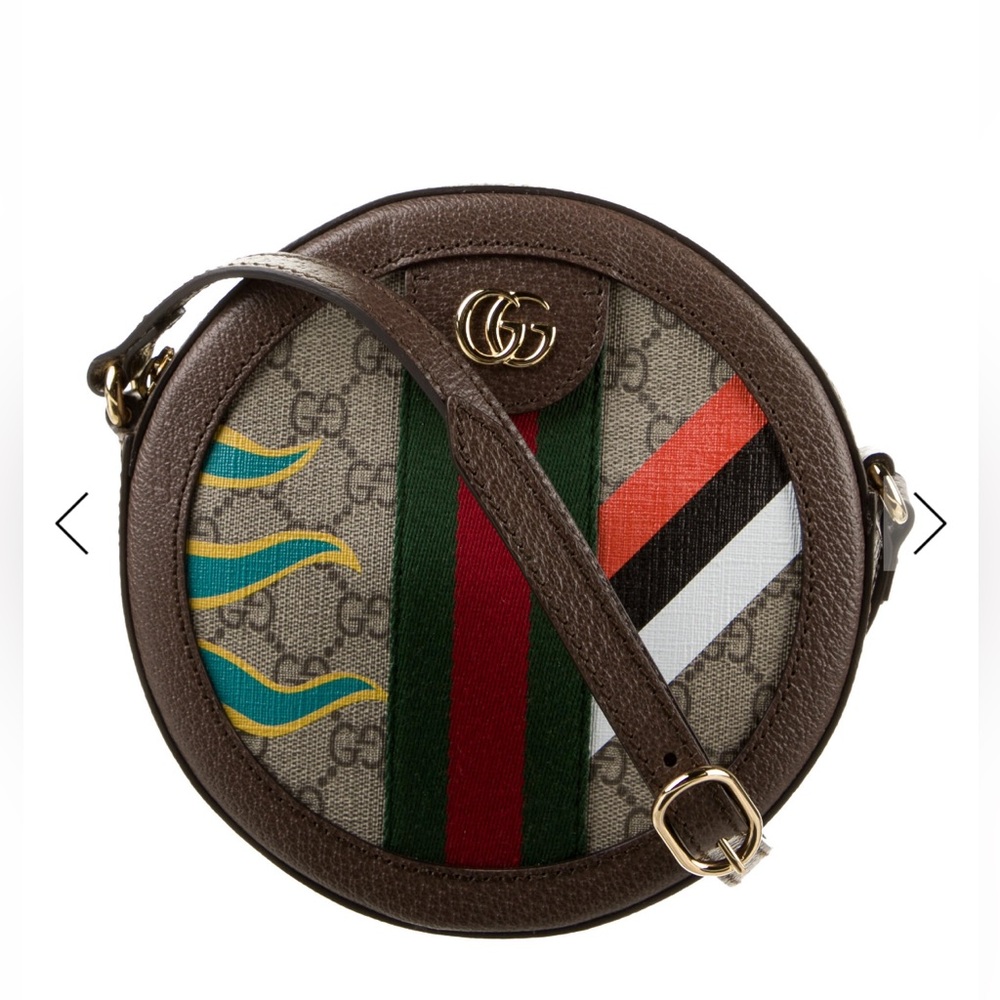 GG Supreme Painted Ophidia Round Crossbody Bag
